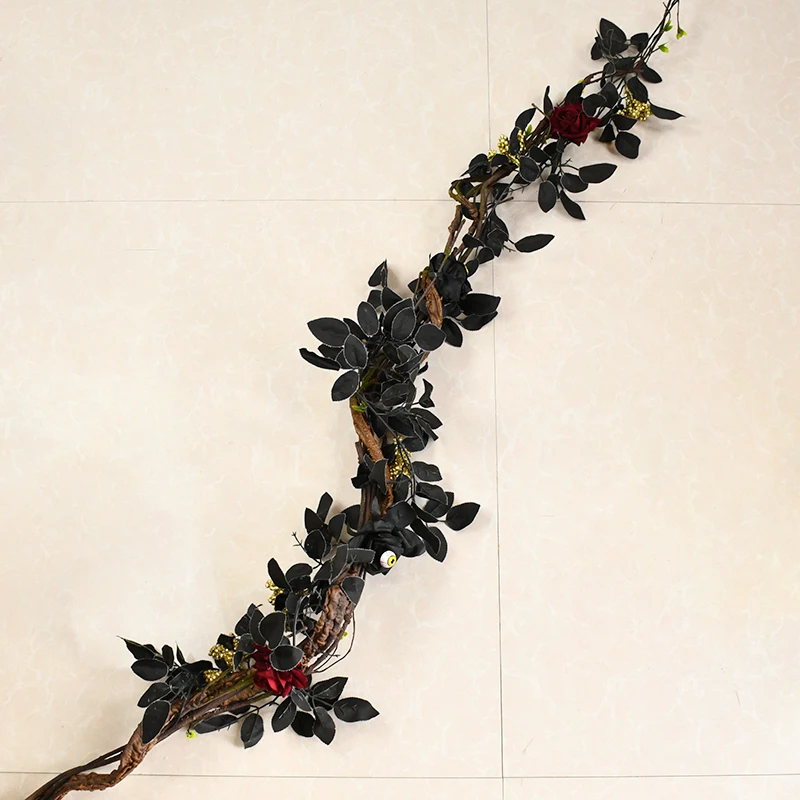 1pc Artificial Fake Plants Tree Twigs Liana Wall Hanging Rattan Trunk Cherry Branches Flexible Vines Garden Wedding Decoration