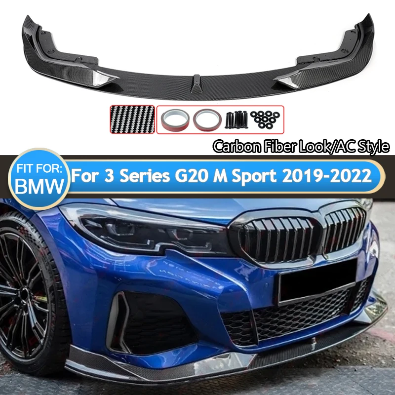 

Разделитель переднего бампера для BMW G20 330i M340i M Sport 2019 2020 2021 2022 Модифицированный стиль переменного тока из углеродного волокна