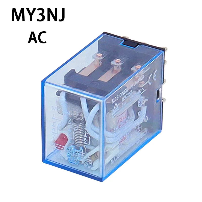 1 szt. Micro Mini przekaźnik MY3NJ hhh53p MY3 11-Pin DC12V/DC24V/DC110V/DC220V cewka ogólnego przeznaczenia pośrednia elektromagnetyczna