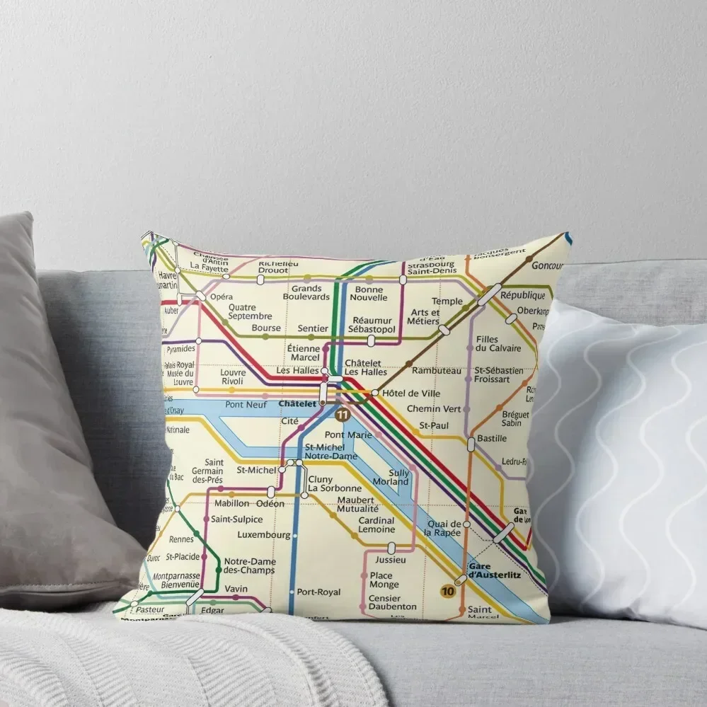 

Paris METRO Map Throw Pillow Cushions For Sofa home decor items Sofa Cushions Covers Decorative pillow case pillow