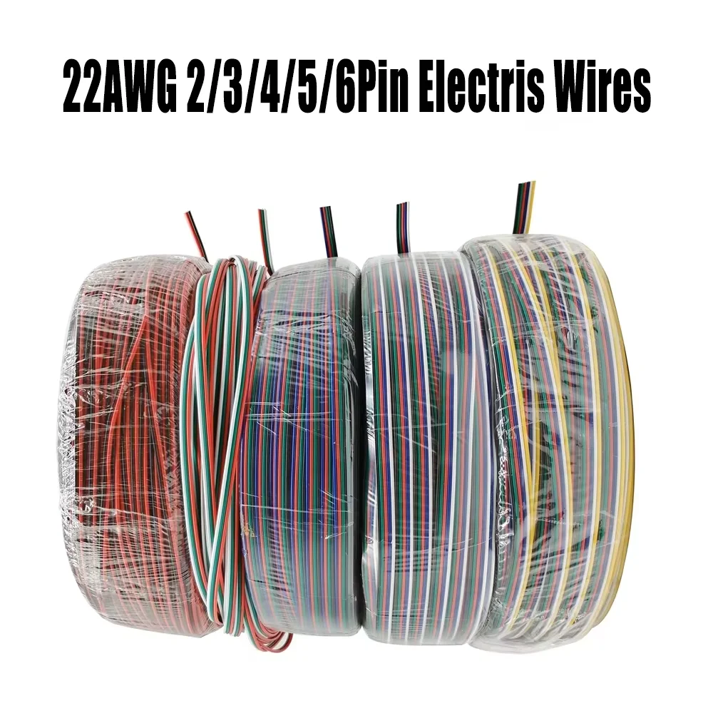 Electric Wires Connector Extension 22AWG 2/3/4/5/6PIN Led Cable For WS2812B WS2813 SK6812 WS2815 5050 RGB RGBWW Flexible Light