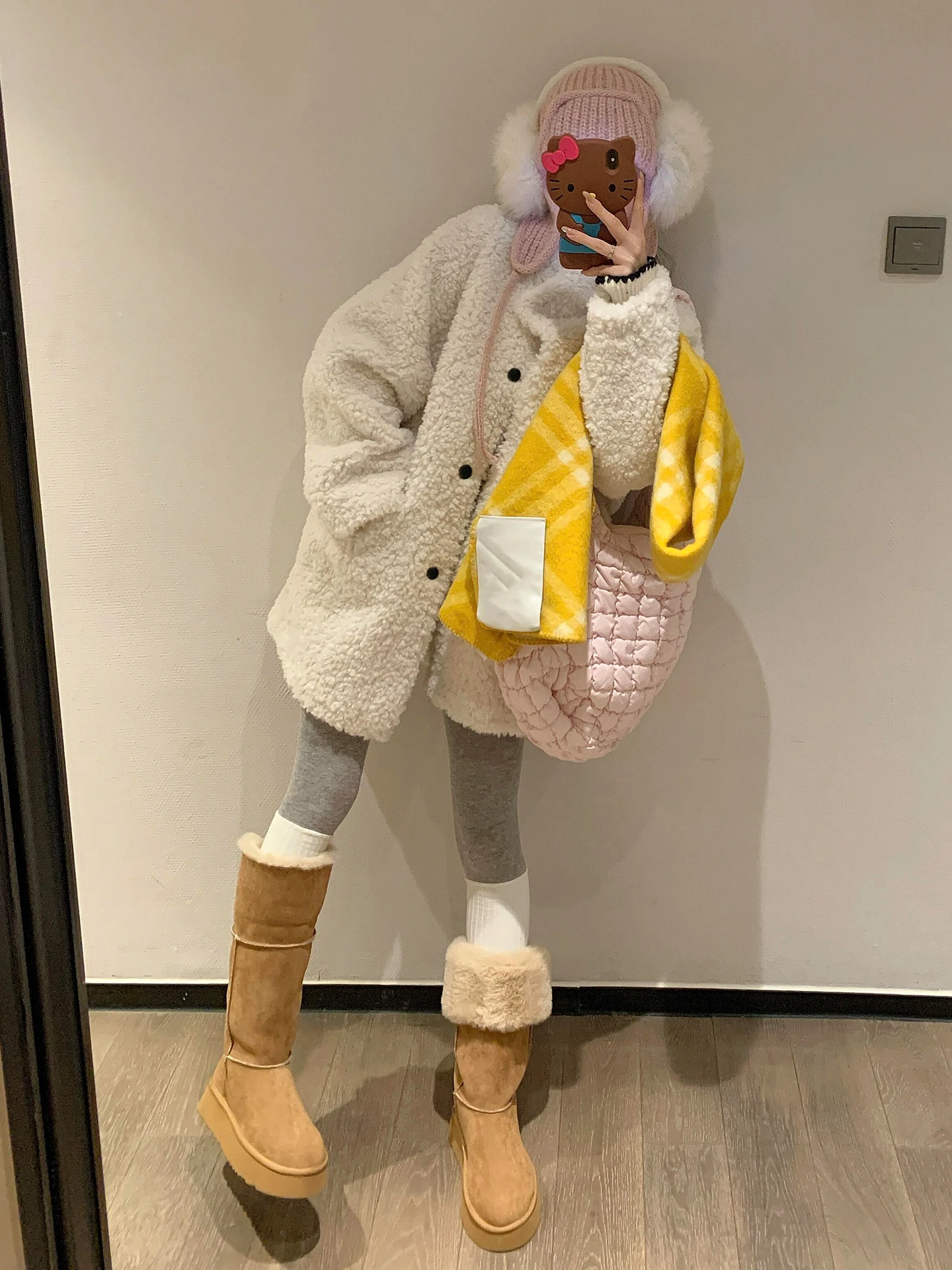 Lamsbontvest Dames herfst winter Faion bovenkleding Koreaanse Sle Stand Fit warme polyestervezel ort jas