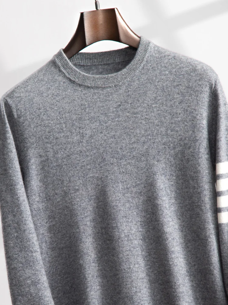 

Choice Autumn Winter Men's 100% Cashmere Sweater O-neck Long Sleeve Pullover Basic Soft Warm Cashmere Knitwear Smart Casual Tops