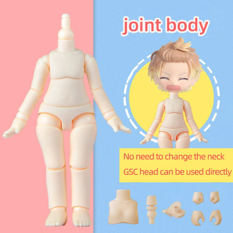 

9.6cm 11CM Moveable Joints Doll toys YMY body suitable for GSC head ob11 1/12BJD doll body spherical joint doll toy hand set