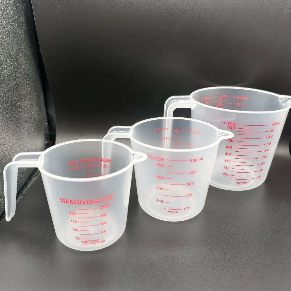 Cup Marking Clear Plastic Measuring Cup With Spout With Handles Graduated Measuring Cups Ounce and Ml Cup Recipe Ingredient