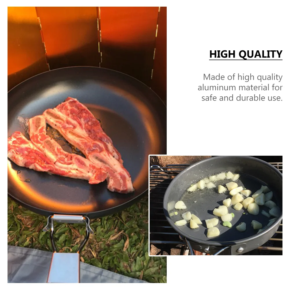 

Портативная алюминиевая уличная сковорода, легкая складная кастрюля для приготовления пищи для кемпинга, пешего туризма, пикника, антипригарного покрытия на открытом воздухе