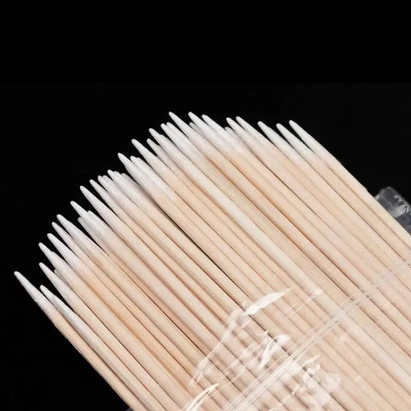 1000 pcs Wood Cotton Swab Eyelash Extension Tools Medical Ear Care Cleaning Wood Sticks Cosmetic Cotton Swab Cotton Buds Tip