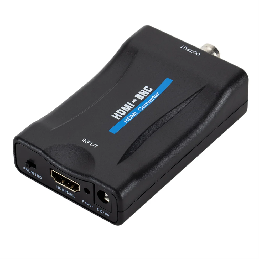 Adaptador HDMI compatible con BNC, convertidor de señal de vídeo compuesto 1080P, convertidor de vídeo Multimedia HD para proyecto de cámara a TV