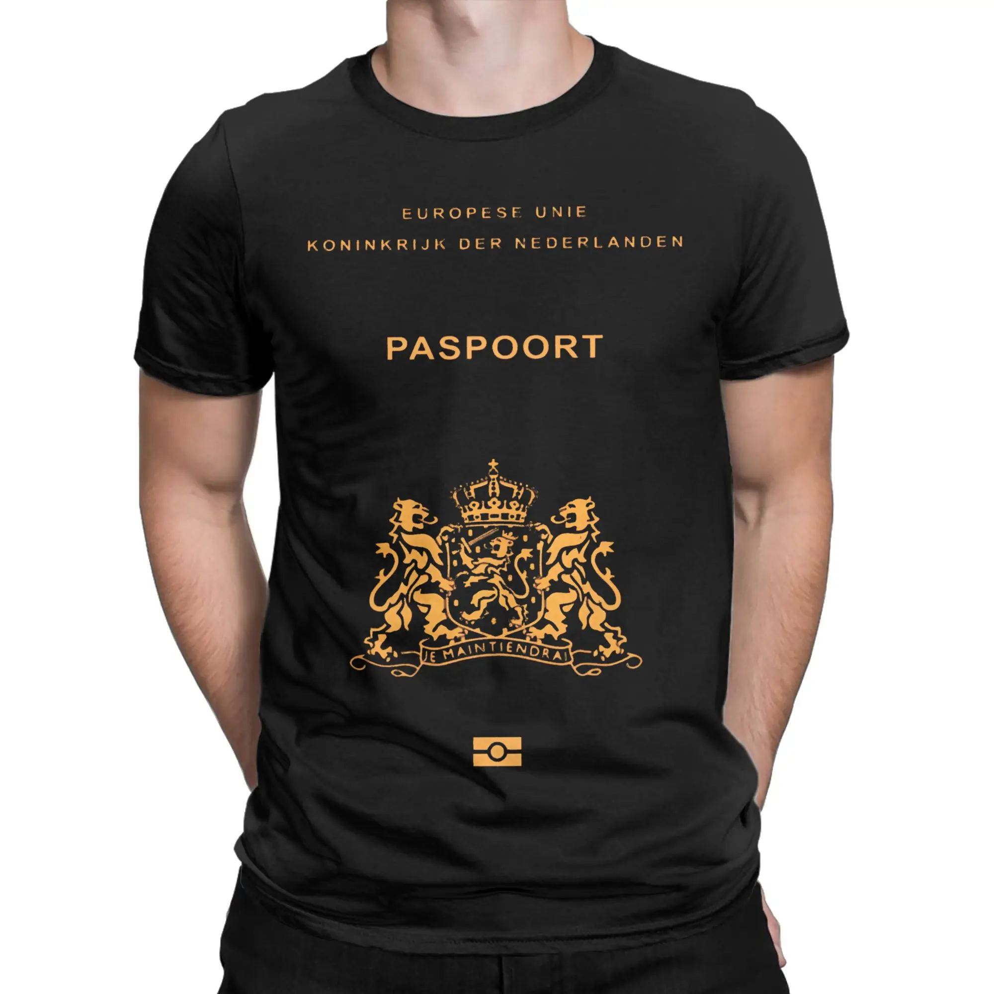 Netherlands Passport T Shirt Summer  100 Cotton T-Shirts For Men Printed Tshirt Short-Sleeve Y2K Casual Tees