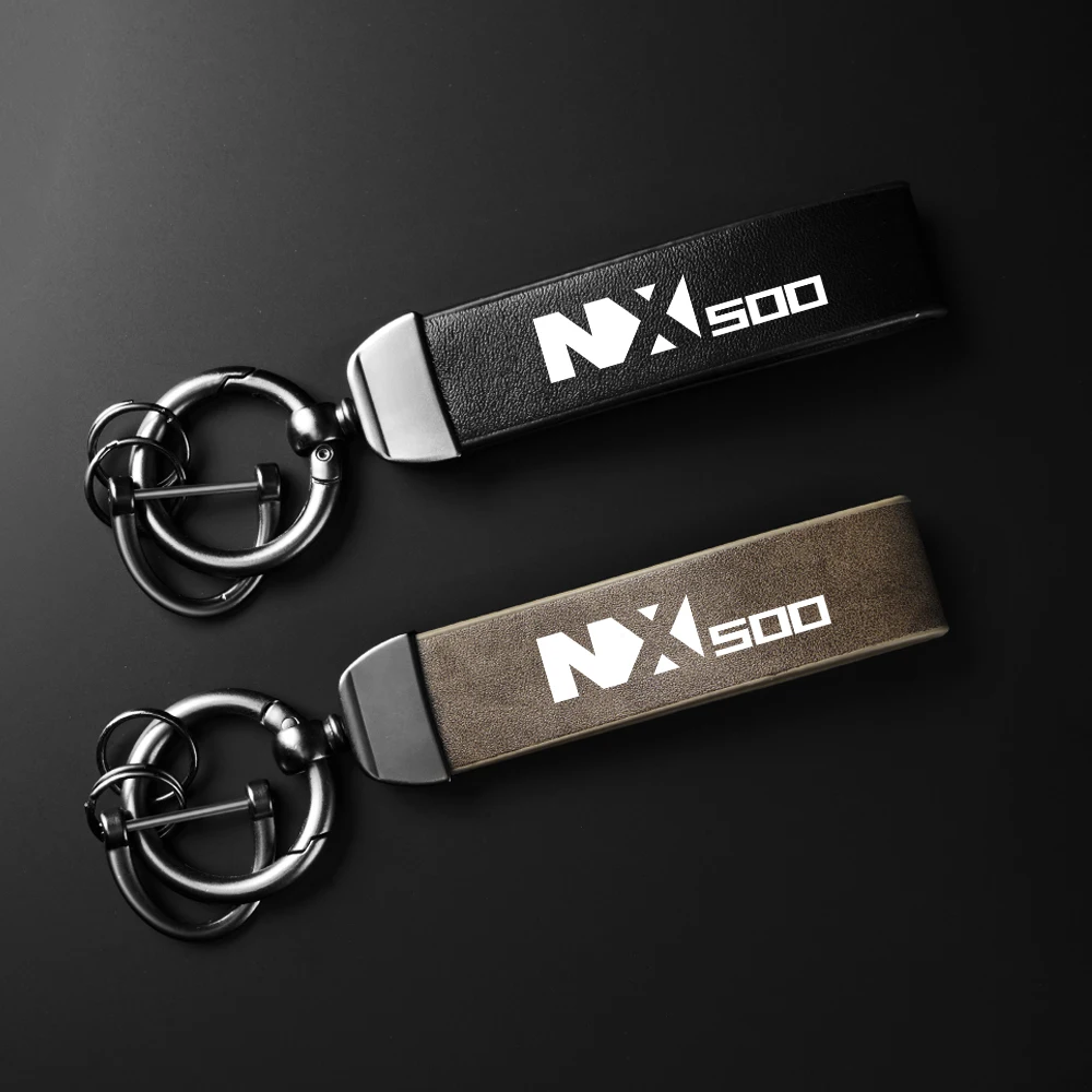 Keychain NX500 For HONDA NX500 NX 500 NX High-Grade Leather Suede Keychain Motorcycle Accessories Holder Carbon Leather Keyring
