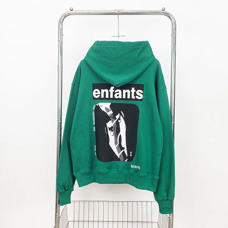 24FW Classic Box Logo Enfants Riches Deprimes Hoodie Men Women High Quality Cotton Oversized Green ERD Pullovers Hooded