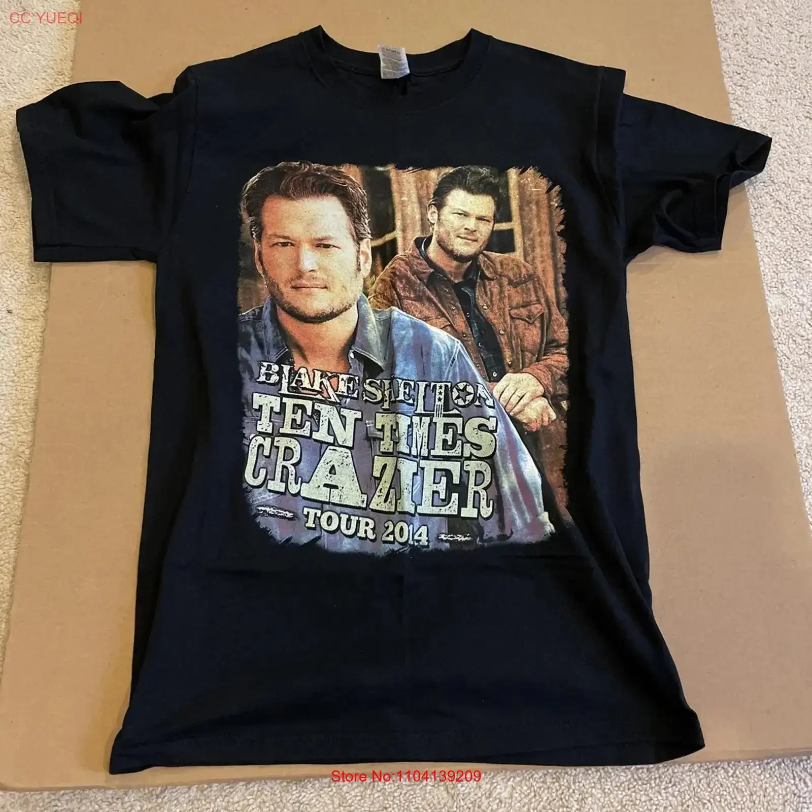 2014 Blake Shelton Ten Times Crazier Concert Tour Band T Shirt S 5XL PA7603 long or short sleeves vintage Washed fashion