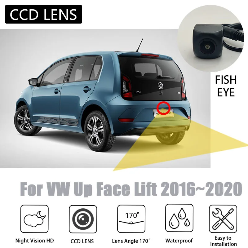 Rear View Camera For VW UP! Up accessories 2016~2020 CCD HD Backup Reverse Parking Factory Reserved Hole Camera