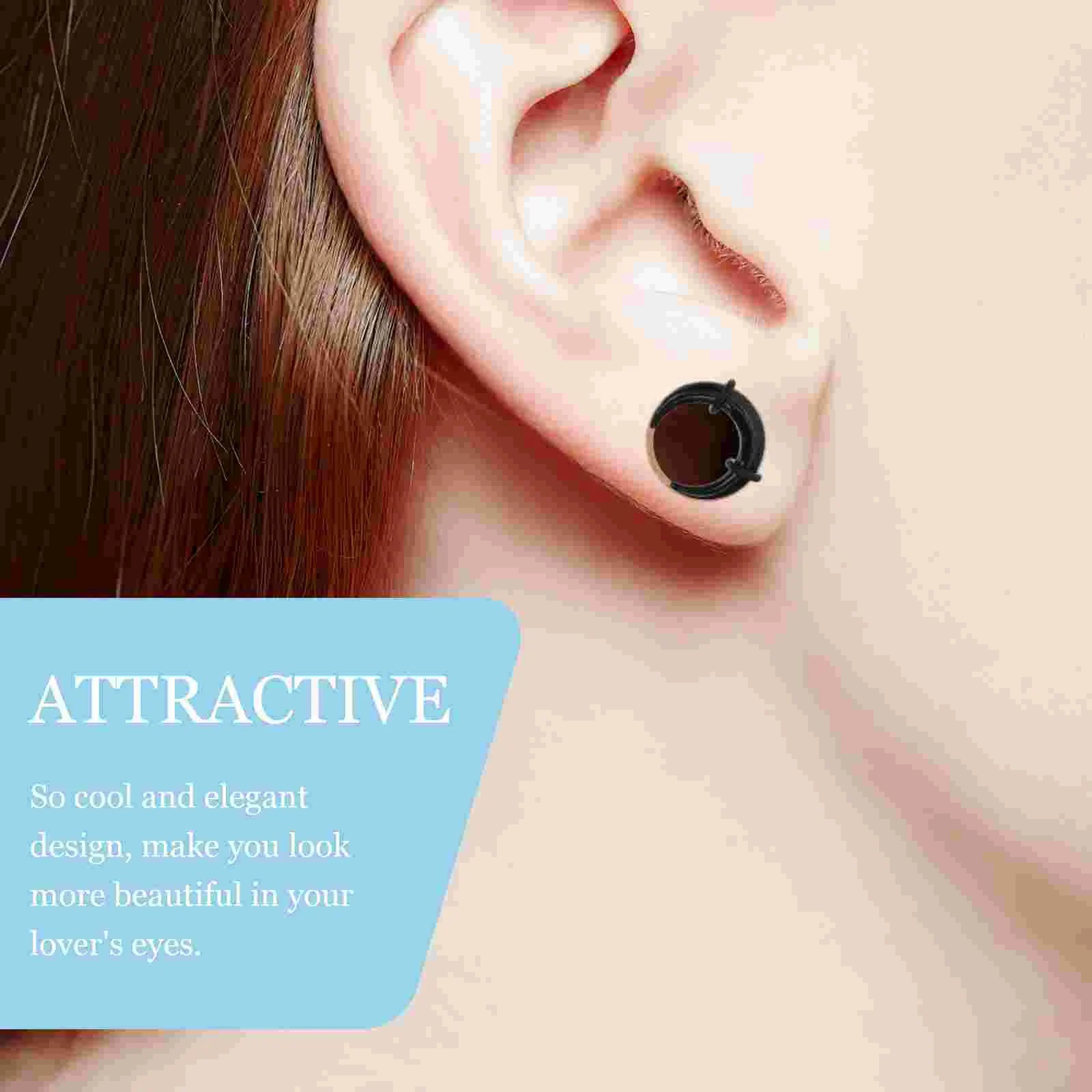 15pcs Acrylic Ear Expander Nose Septum Jewelry Black White Transparent 1.6mm 2mm 2.5mm 3mm 4mm Safe Skin for Night