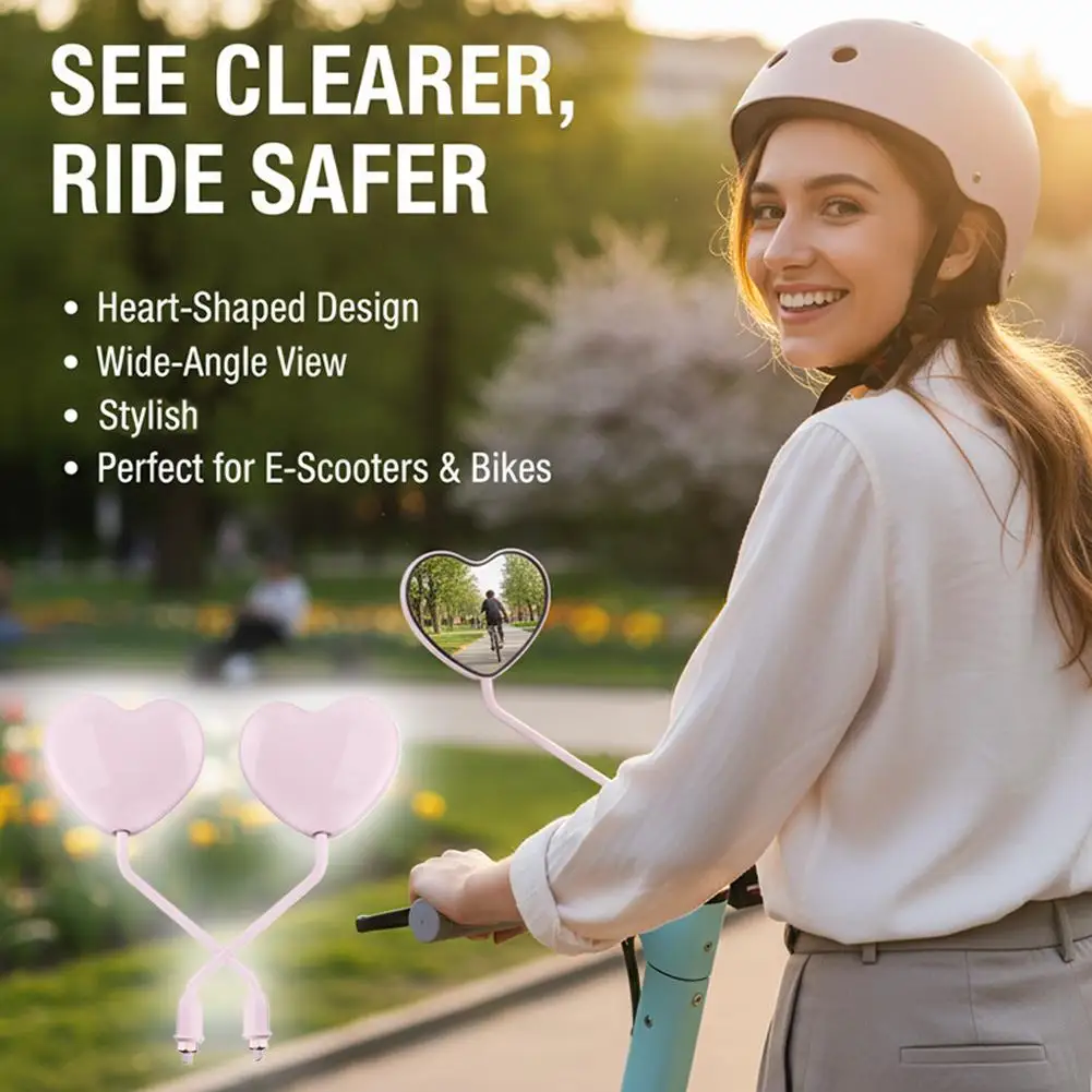 Cute Heart-Shaped Electric Car Rearview Mirror Motorcycle Accessories Universal Yadea Aima Reflectors for Electric Cars