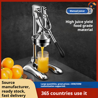 Stainless Steel Manual Press Juicer Heavy Duty Hand Pressing Device Fruit Juice Extractor Citrus Orange Lemon Squeezer