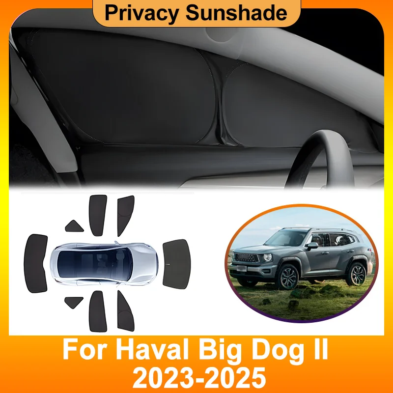 

For Haval Big Dog 2 Accessories H-Dog Dargo X MK2 2023~2025 Car Privacy Sunshades UV Protection Foldable Curtain Car Accessories