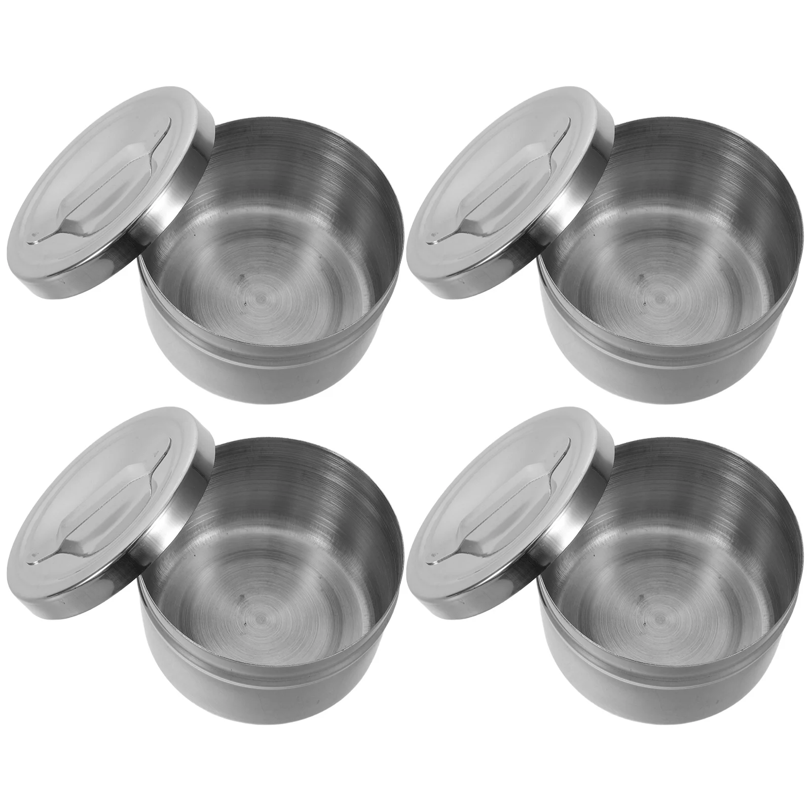 

4Pcs Cotton Swab Holder Stainless Steel Sealed Storage Container Large Capacity Makeup Pads Dispenser 2.95x1.97 Inch