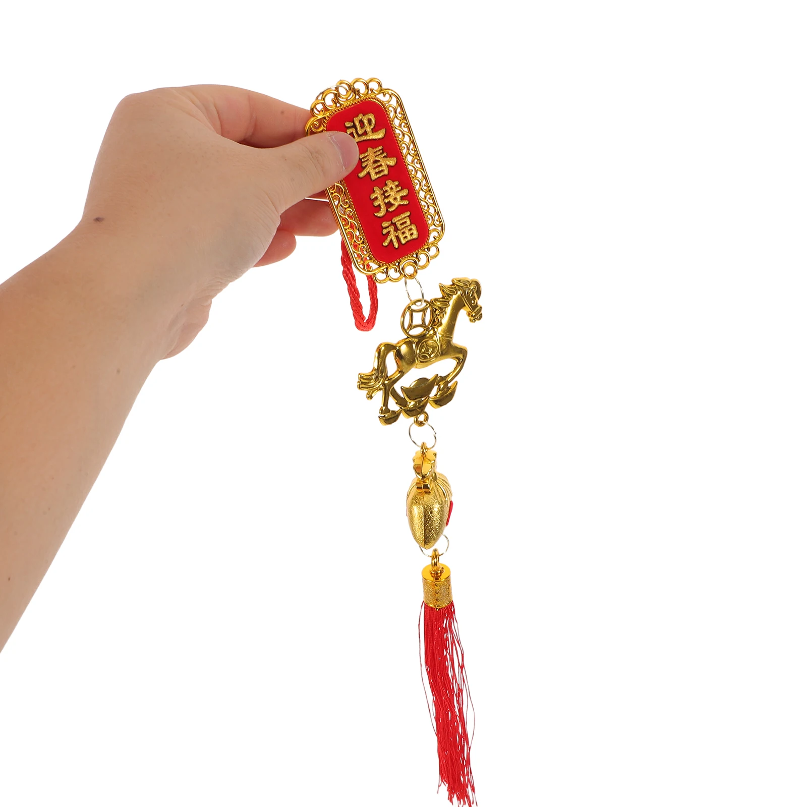 

6pcs Chinese New Year Decoration Hanging Ornaments Spring Festival Horse Year Pendant For Home Wealth Attracting Lucky