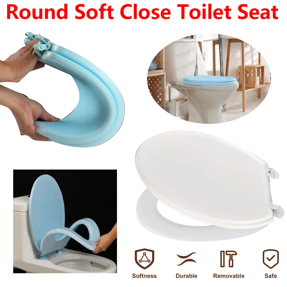 

Комфортное мягкое сиденье для унитаза с функцией плавного закрывания, быстросъемное, аксессуар для ванной комнаты