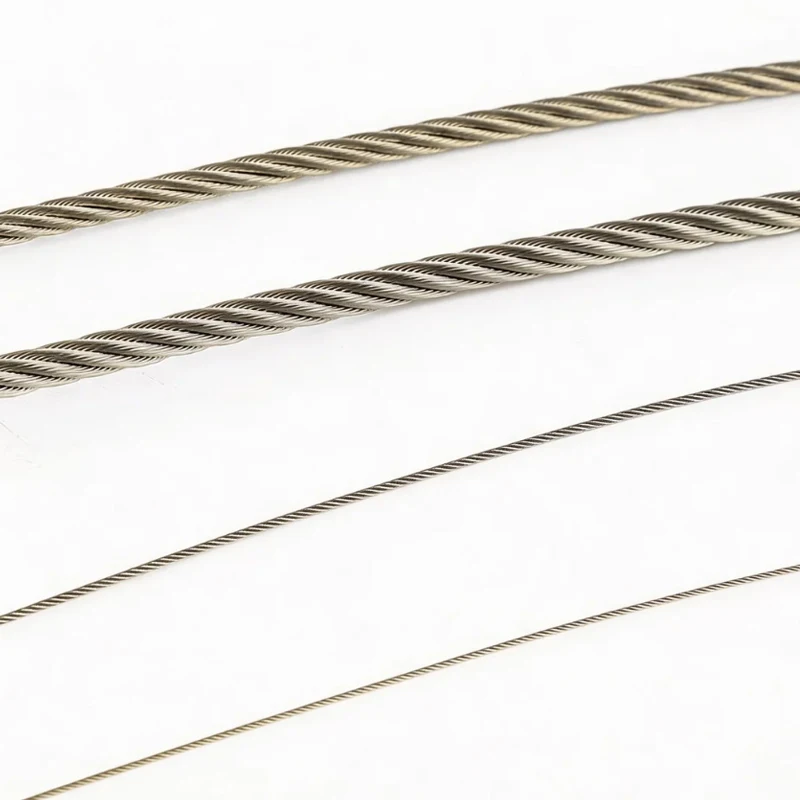 100 Meters Steel Bare Wire Uncoated Guardrail Rope lifting Cable 304 Stainless Steel Clothesline 0.5mm-2mm 7x7