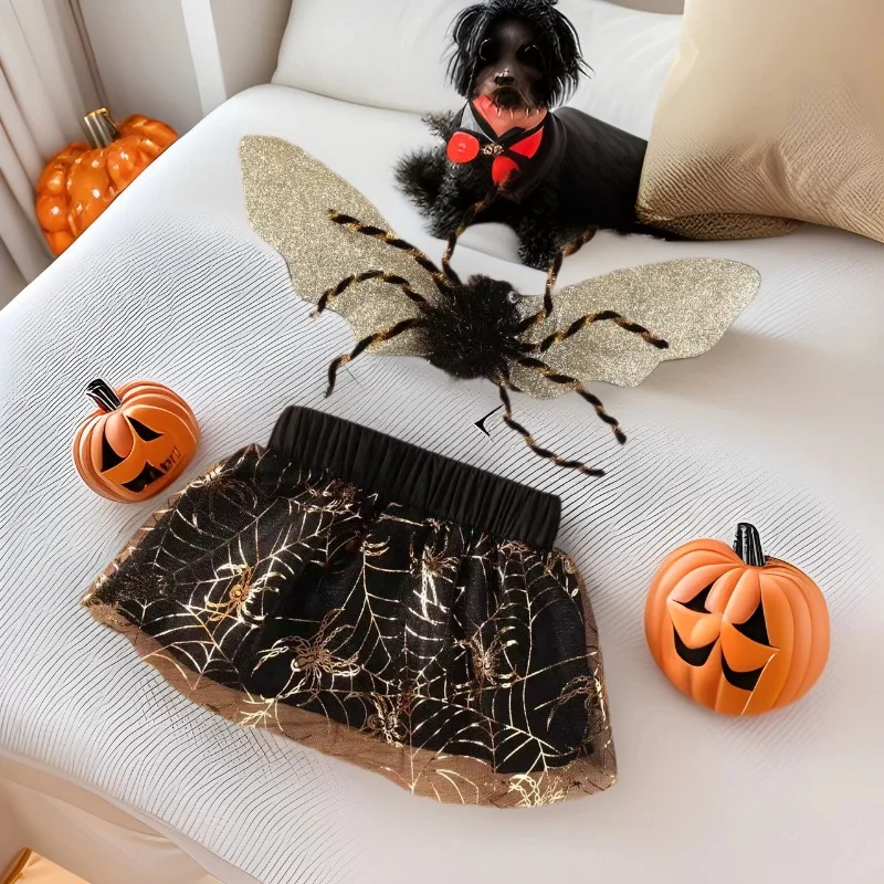 Hund Halloween Kostüm Haustier Kleidung Spinne Form Lustige Welpen Anzug Haustier Cosplay Spinne Flügel Outfit Party Weihnachten Bekleidung Hund Sets