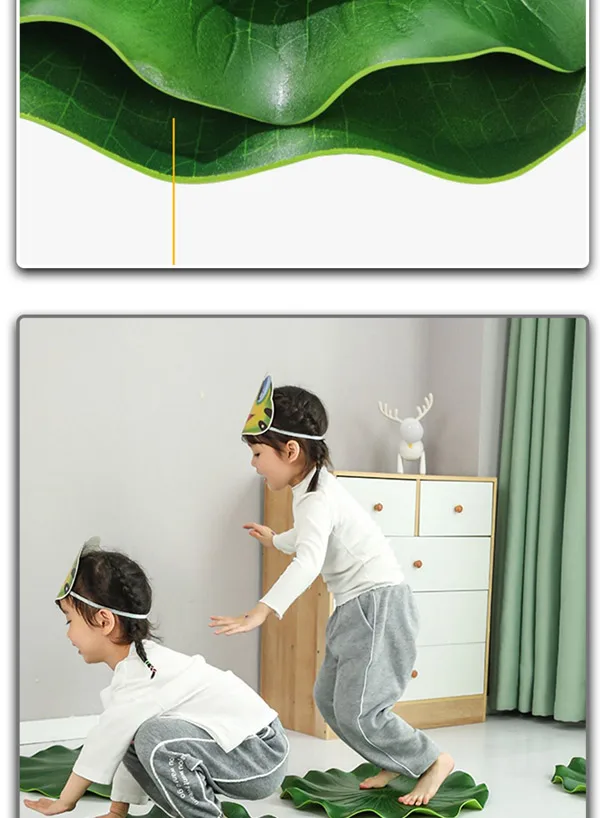 Kinder-Lotusblatt-Sprungmatte Set Sensorisches Training EVA-Schaum Frosch-Sprungspiel Spielrequisite für Kinder Kindergarten – Detail 7