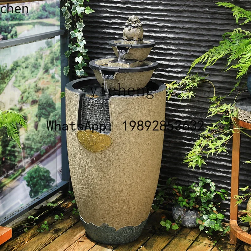 

YFY living room floor-to-ceiling water ornament rockery fountain landscape TV cabinet to circulating water decoration