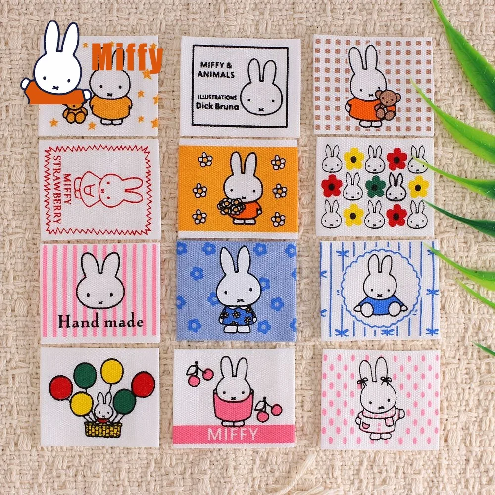 

Kawaii Miffy Cloth Patch Cute Rabbit Woven Patch Sew on Applique Embroidery Tag DIY Craft Scrapbook Material Accessory Gift