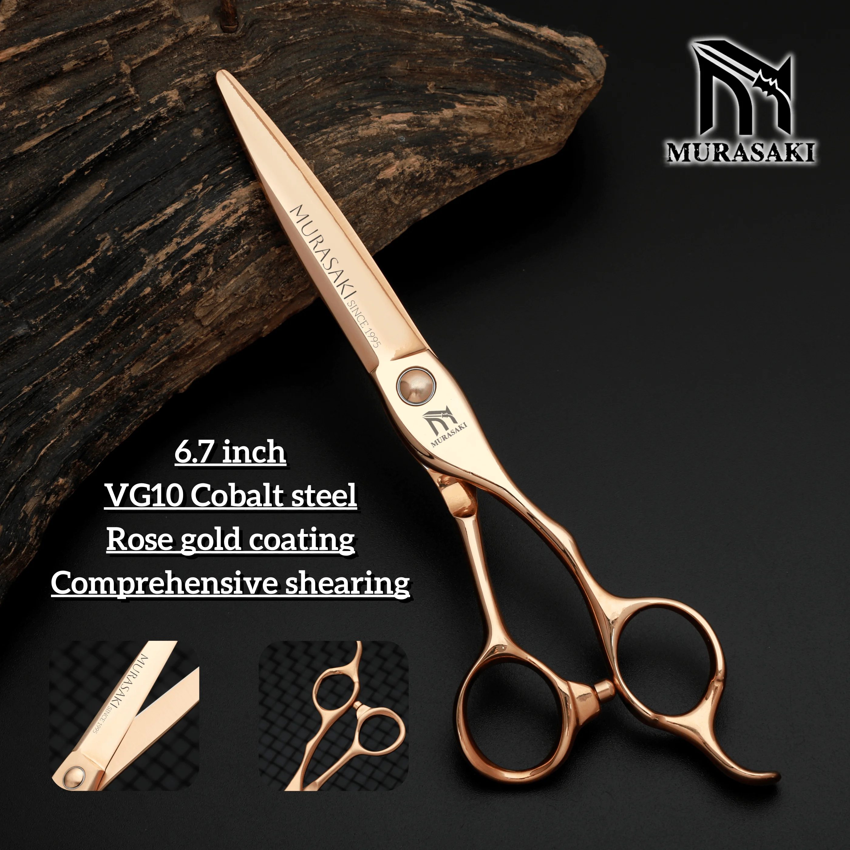 MURASAKI Profi-Friseurschere, Japan VG10 Stahl 6,5 Zoll Barbier-Schere, Patentiertes Hohlkammer-Design Haarschneidewerkzeug – Detail 13