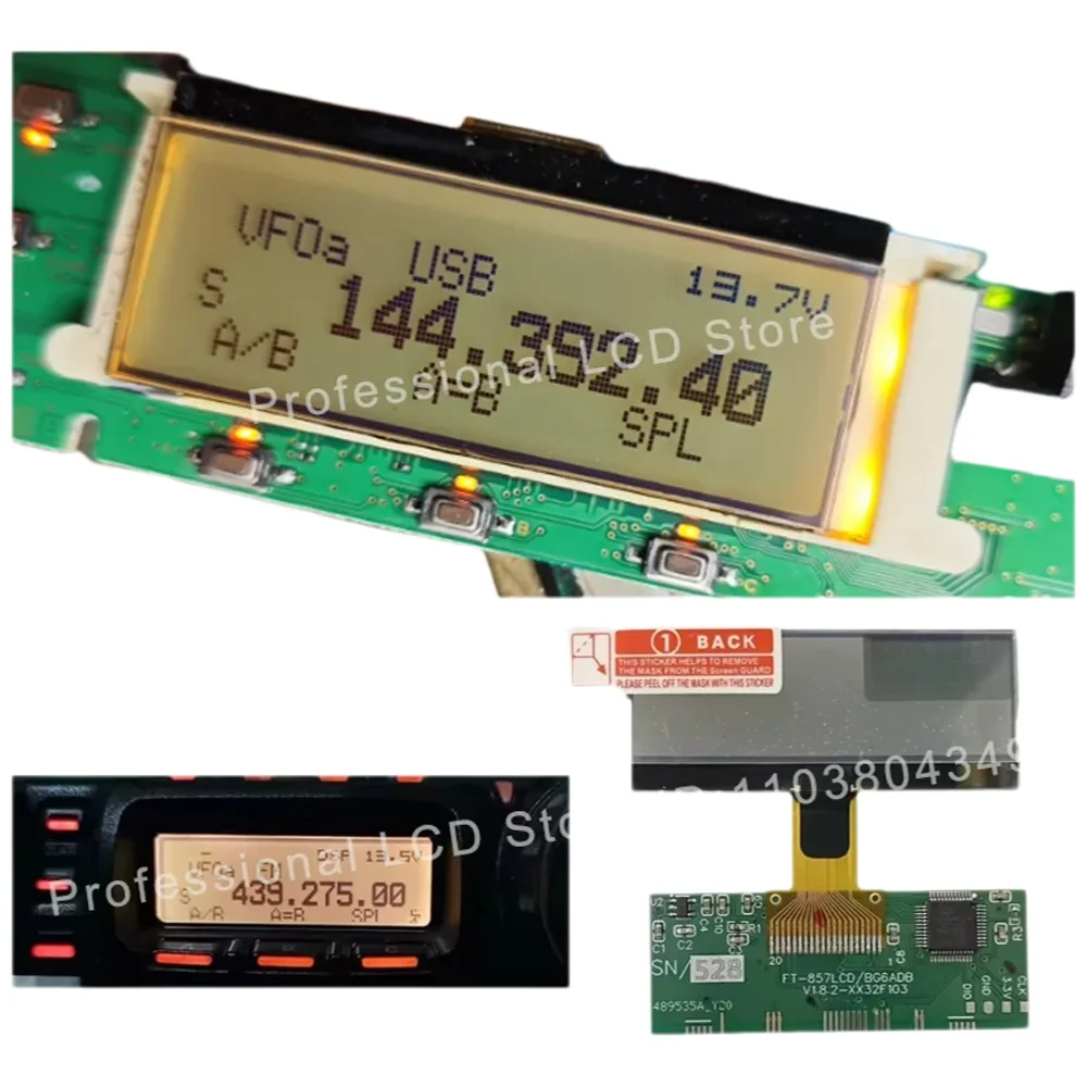 Oryginalny nowy wyświetlacz LCD OEM do YAESU FT-857 FT-857D FT 857 D, część zamienna ekranu LCD, alternatywa LCD z paskami zebry. — zdjęcie produktu 7