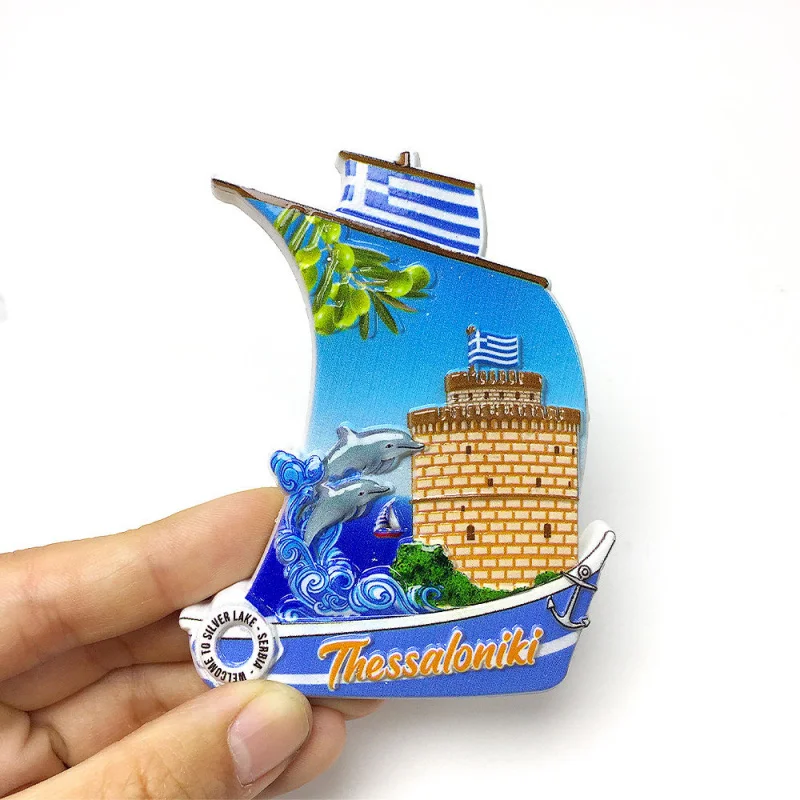 

Thessaloniki White Tower Greece Fridge Magnets Strong Magnet Refrigerator Magnets 3D Resin Aimants Frigo Home Decor