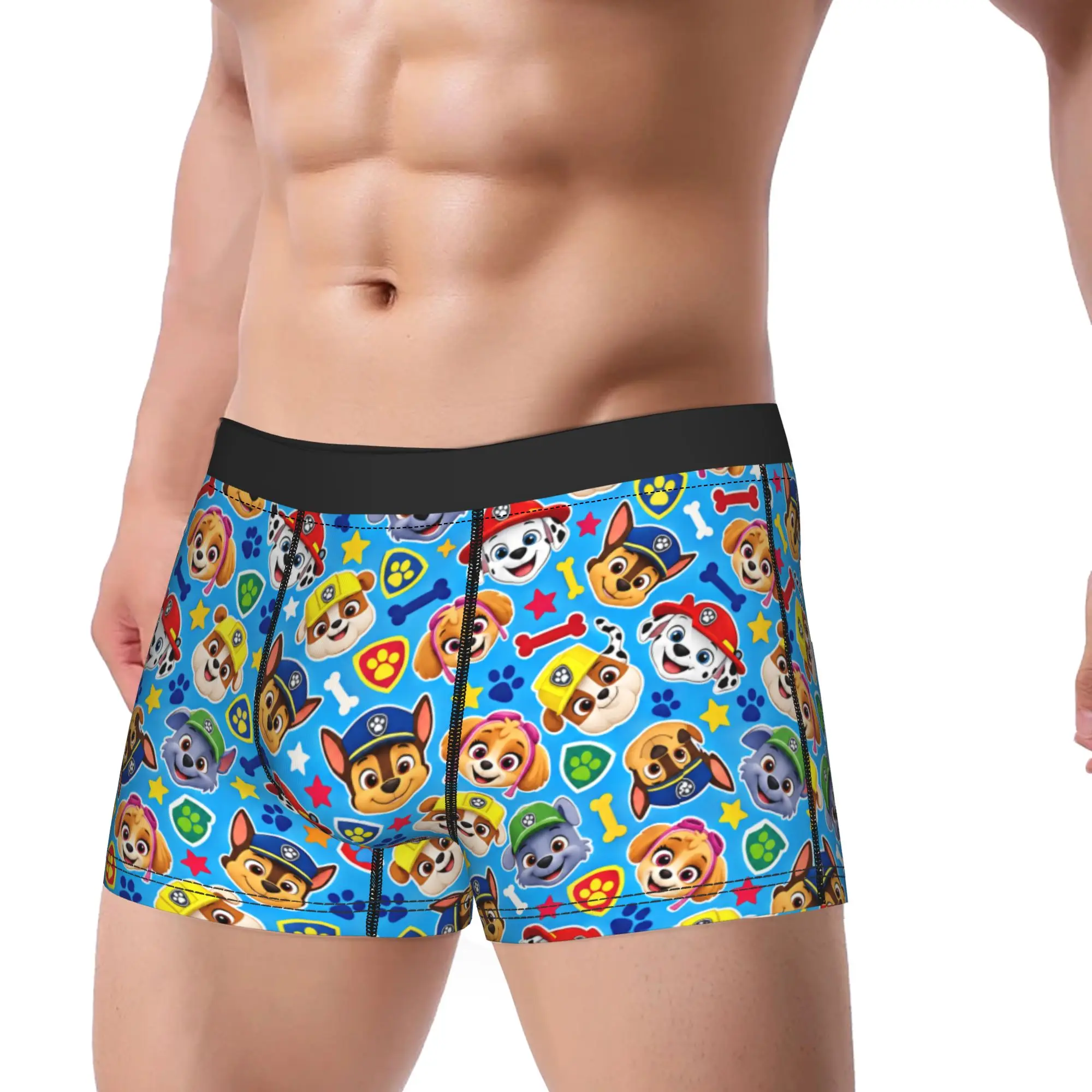 Paw Dogs Puppy Head Star Bone Underwear  Custom Trunk Hot Sale Men's Underpants Funny Shorts Briefs Birthday Present
