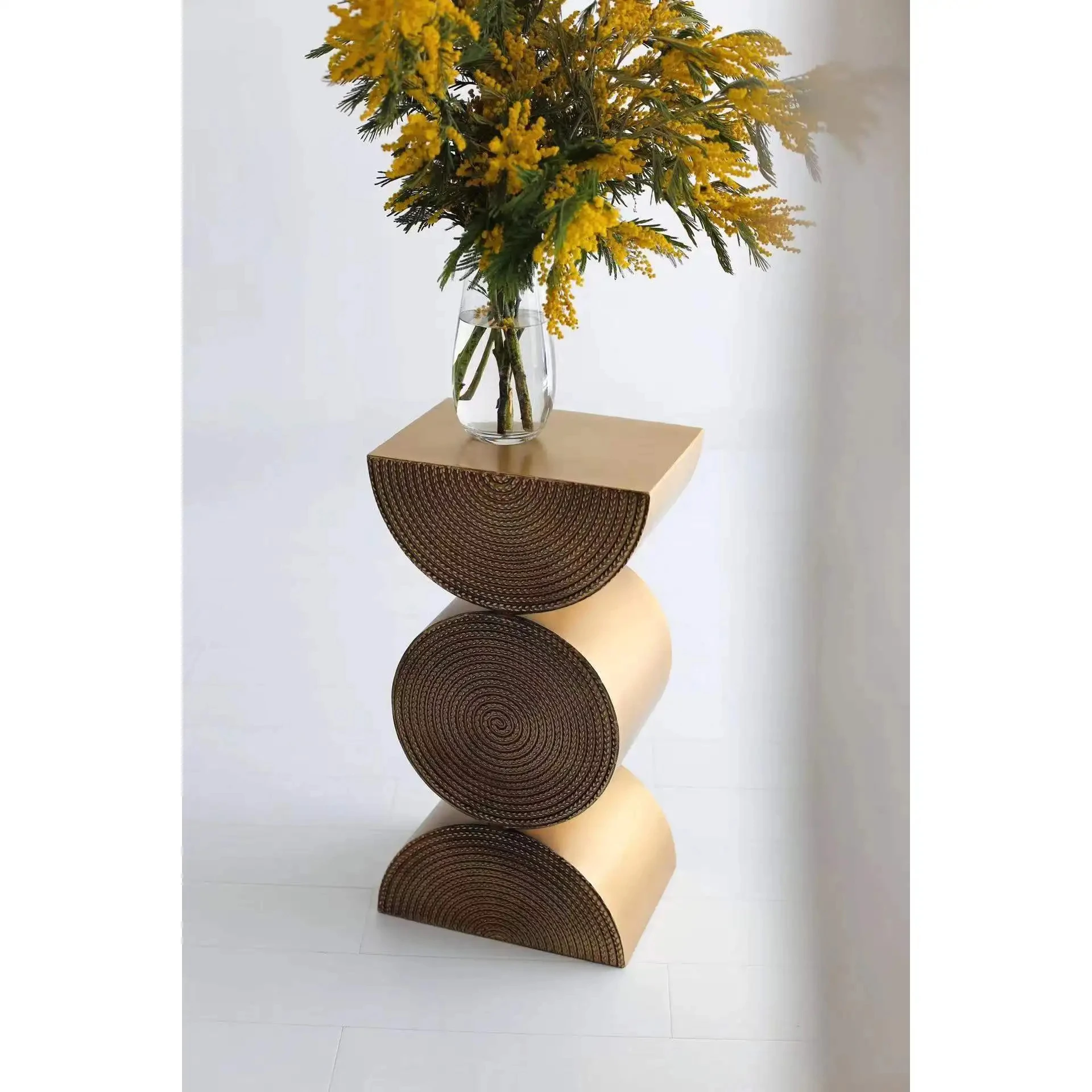 Retro Sofa Side Table Living Room Coffee Table Metal Gold Wheat Ear Side Tables Home Decoration New дизайнерская мебель image 4