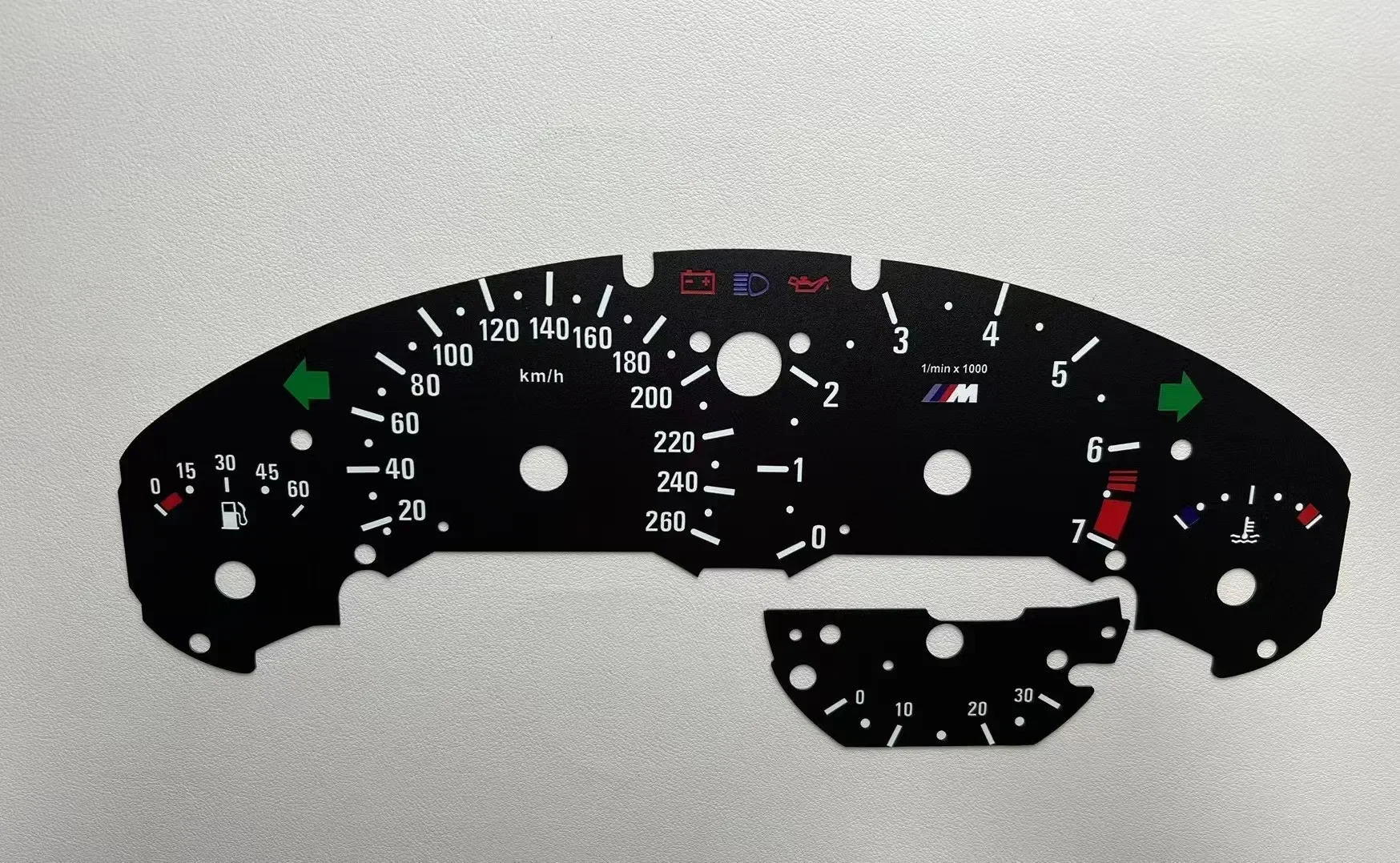 Instrument Overlay Replacement For BMW E36 Petrol 260km/h - Speedometer Dials from MPH to Km/h Cluster Gauge Faces