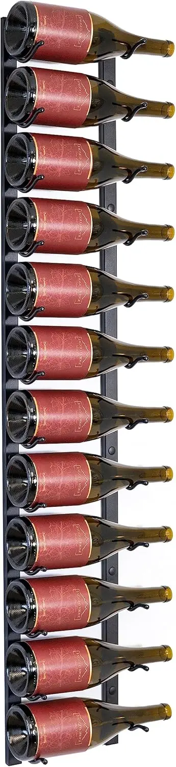 

- Premium Wall Mounted Metal Wine Rack 12 Wine Bottles Holder Modern Wine Rack, Matte Black Space Saving for Home, Kitchen