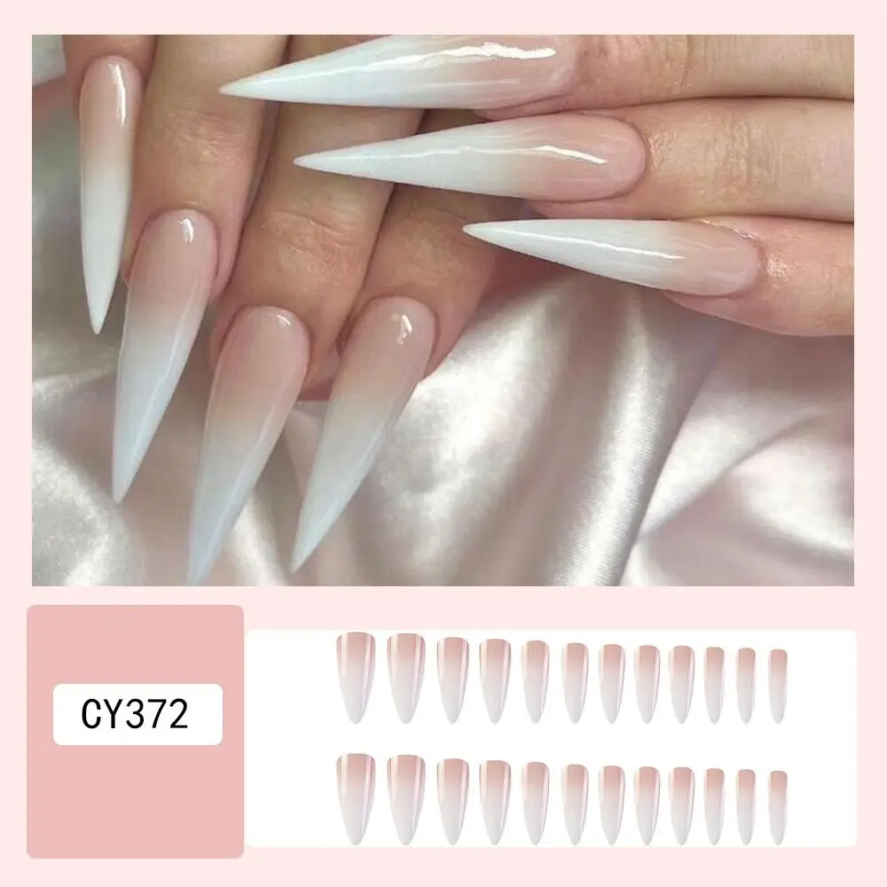 

Detachable Wearable Manicure Drop-shaped Fake Nails Cusp Head Full Cover Press on Nails Long Length False Nail Girl