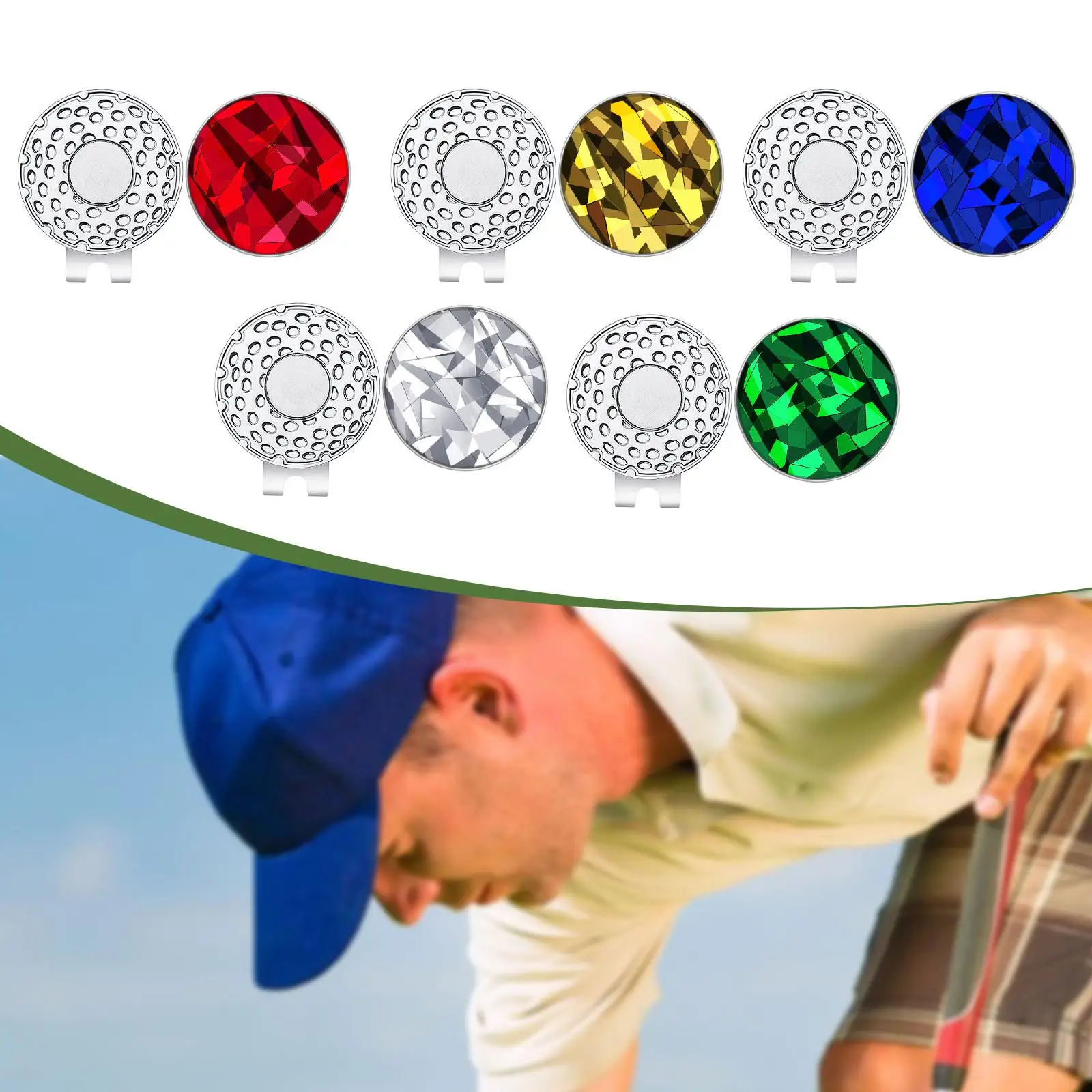 

Golf Hat Clip Cap Clip Elegant Decorative Lightweight Golf Accessories Ball Marker Holder for Women Men