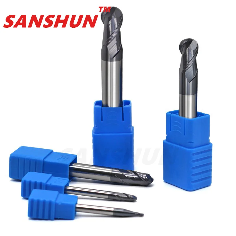 Milling Cutter Alloy Coating Tungsten Steel Tool Cnc Maching Hrc50 Ball Nose Endmills  SANSHUN Top Milling CutterMachine Endmill