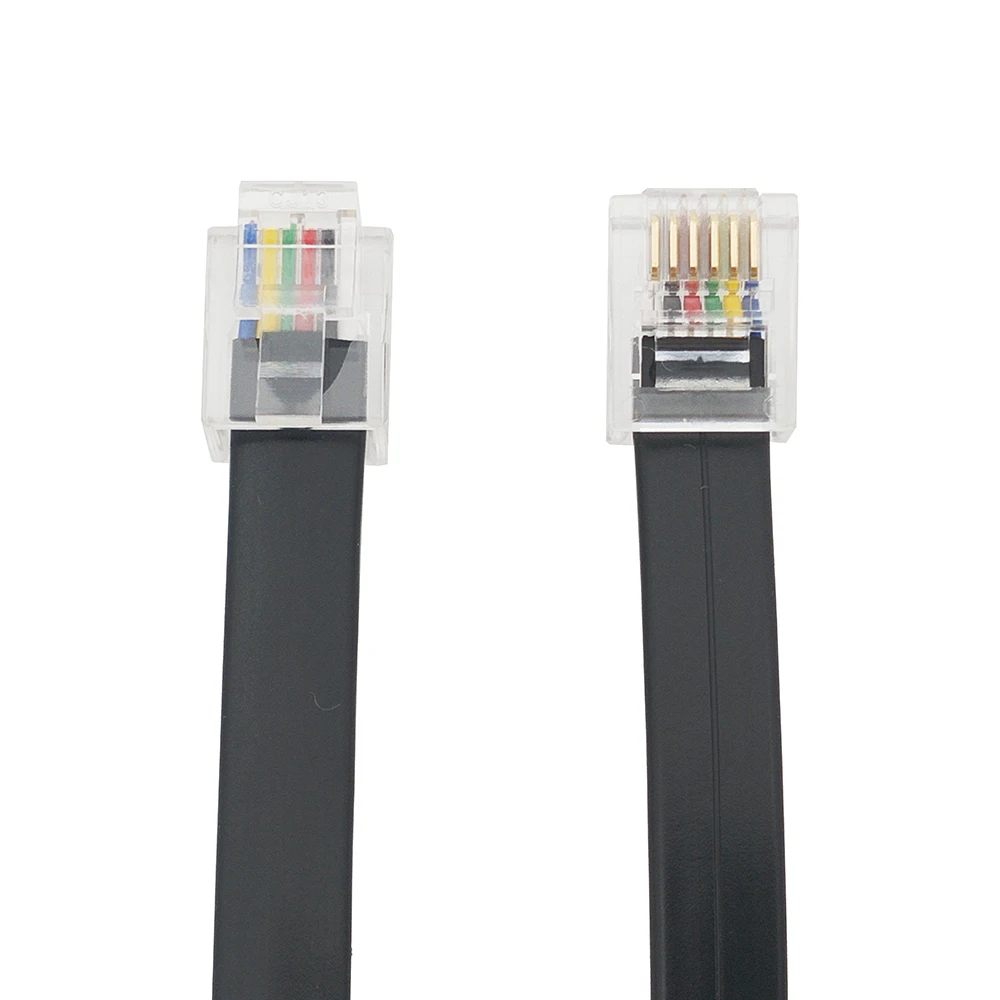 1M/2M/3M RJ11 RJ12 6P6C Data Cable Male to Male Modular Data Cord Straight Wiring Pinout Telephone Handset Voice Extension Cable