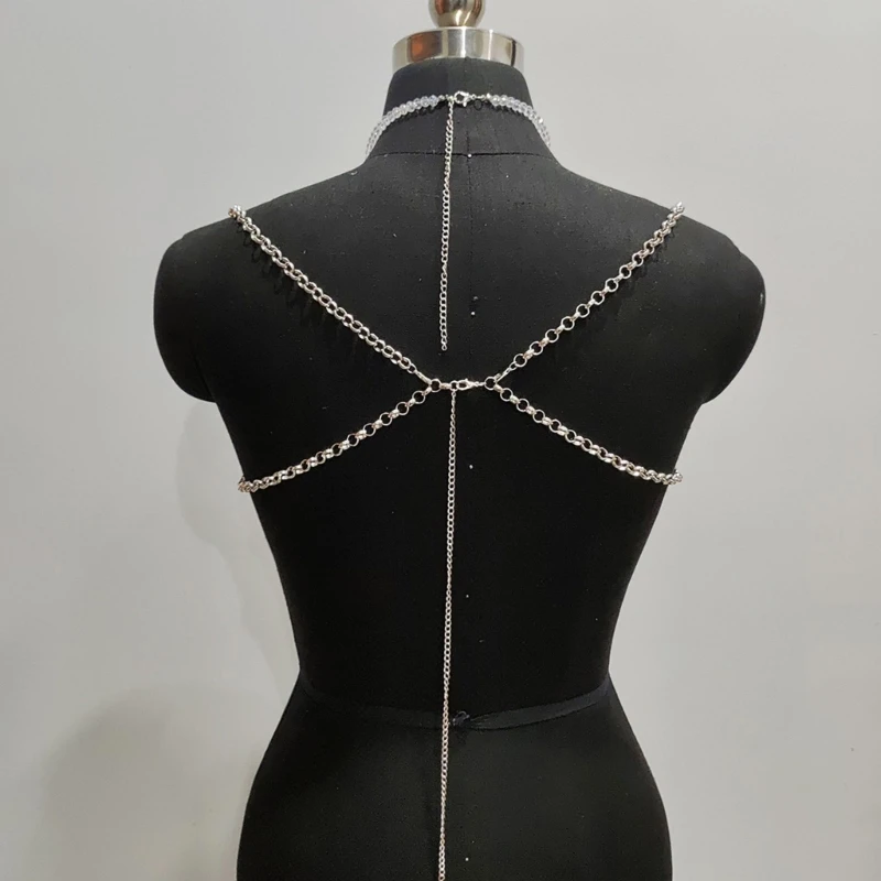 Y08C 調節可能なクリスタルビーズボディチェーンタッセルボディジュエリー取り外し可能なデザイン女性パーティーウェア重ね着アクセサリー