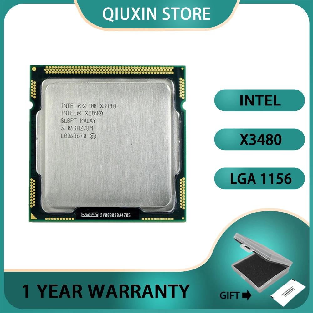 Intel Xeon X3480 Processor 8M 95W LGA 1156 CPU 3.0 GHz Quad-Core Eight-Thread 95W