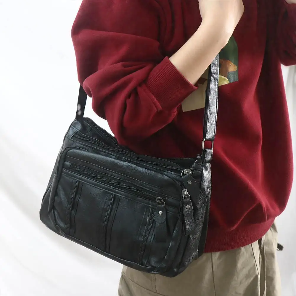 

Shoulder Pouch Mother Bag Large Capacity Mobile Phone Bag Small Square Bag Women Shoulder Bag PU Leather Handbag Female Handbag