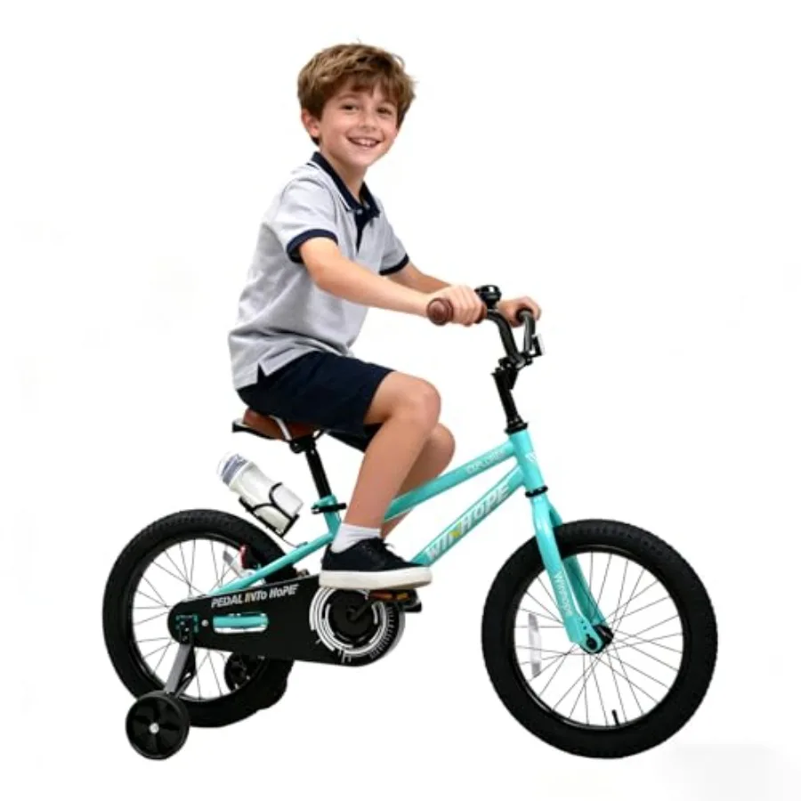 

Велосипед для детей 2-9 лет, для мальчиков и девочек, 12, 14, 16, 18 дюймов, для начинающих, с тренировочными колесами, регулируемым сиденьем и держателем для бутылки с водой