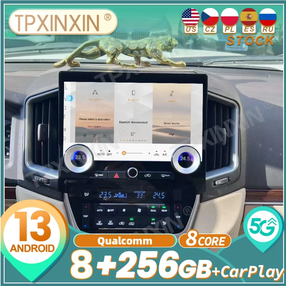 Qualcomm For Toyota Land Cruiser 2016~2021 Android Carplay Car Radio Automotive Multimedia Player GPS Navigation DSP Head Unit
