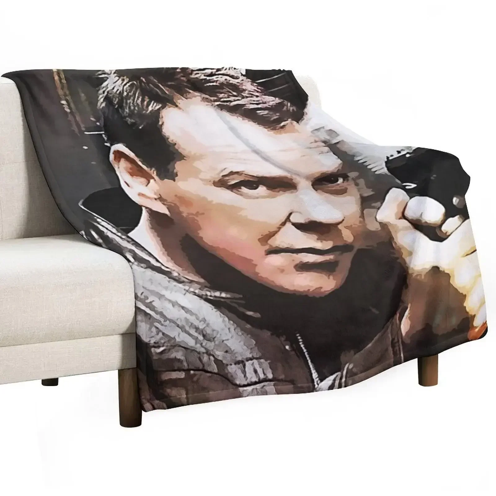 Jack Bauer Portrait Throw Blanket Plaid on the sofa funny gift Large Blankets For Baby Picnic Blankets For Bed Blankets