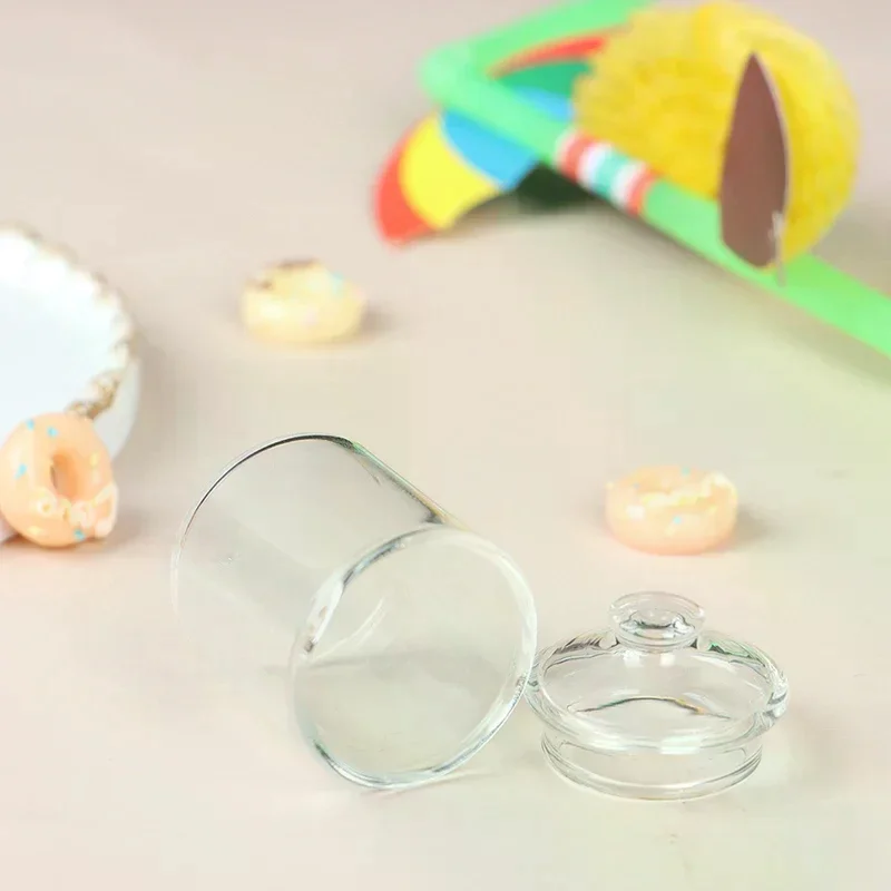 High borosilicate mini glass candy jar food play doll house accessories