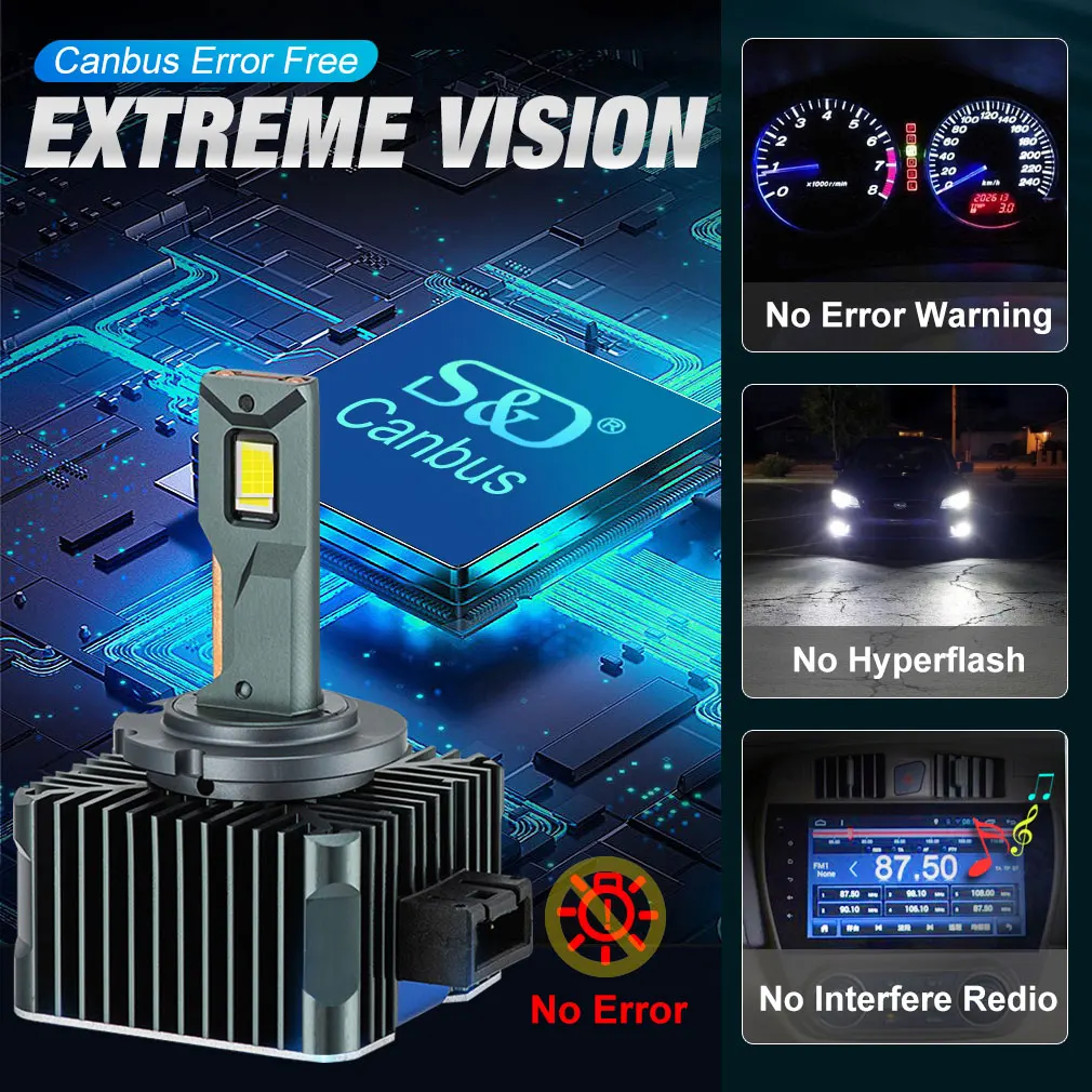 90000LM D3S LED D1S D2S D4S D5S D8S Led 140W Фари HID D1R D2R D3R D4R D5R D8R Лампа Canbus Автомобильный светильник Авто 6000K 12V 24V