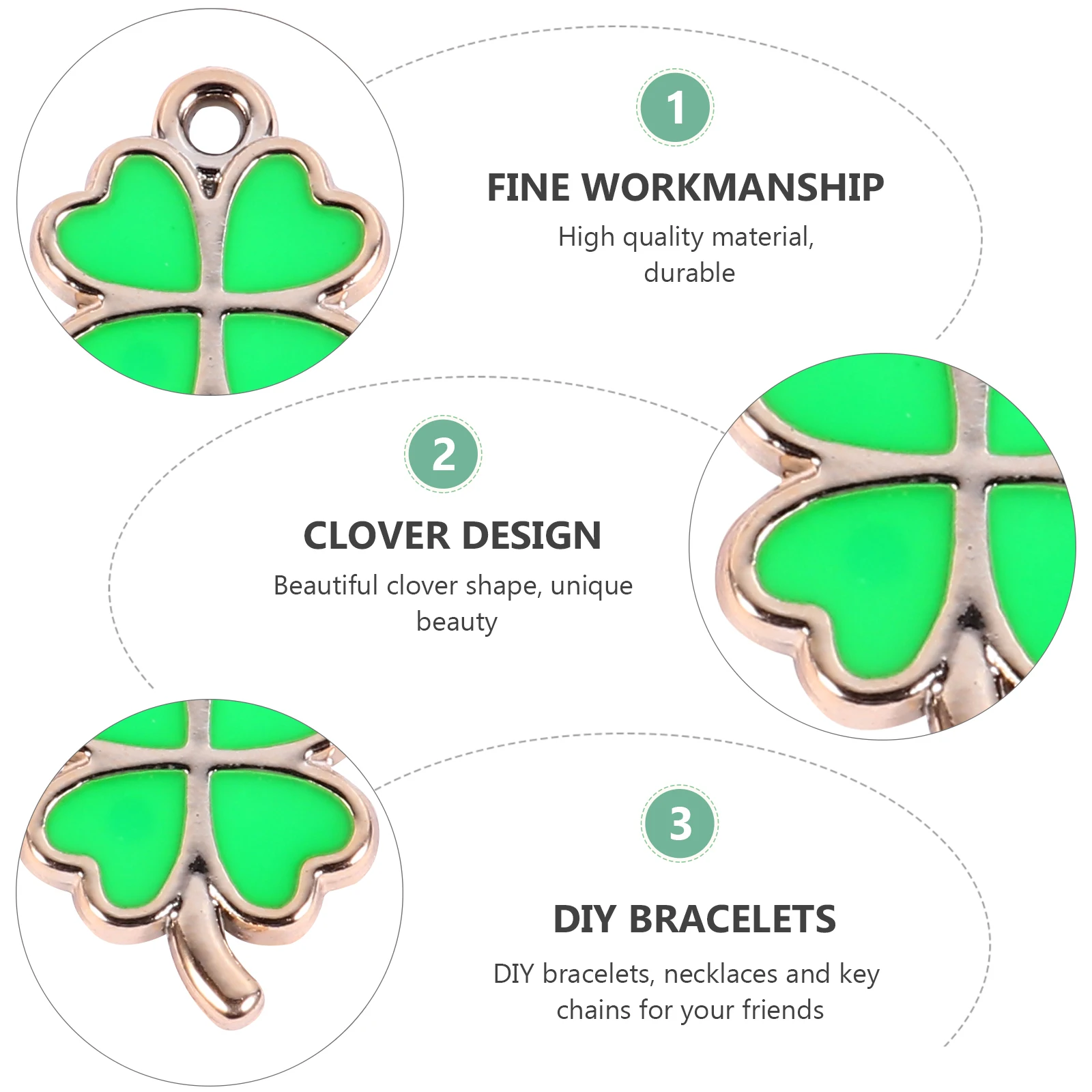 

25 Pcs Four Leaf Jewelry Make Your Own Jewellery Necklace Charm Charms for Making Plastic Cute Bride Small Metal