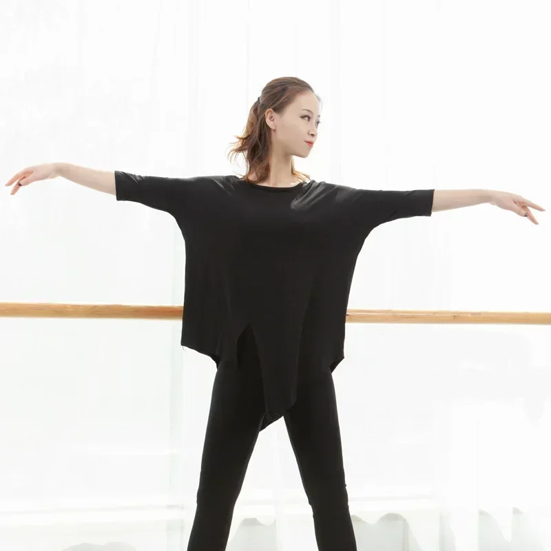 

Взрослый свободный модальный восточный латинский танец живота, футболка со средним рукавом, костюм для продажи, женская танцевальная одежда, одежда для танцоров